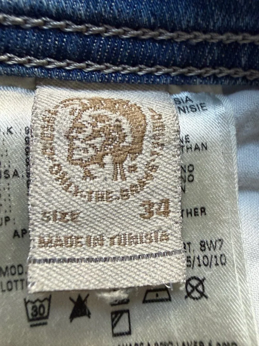 Diesel Viker 008W7 Regular Straight Men's Stretch Jeans Size 34x32- Very Good UC
